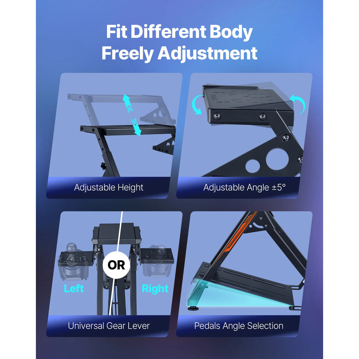 SucceBuy Adjustable Racing Wheel Stand | Simulator Cockpit Racing Wheel Stand Vue