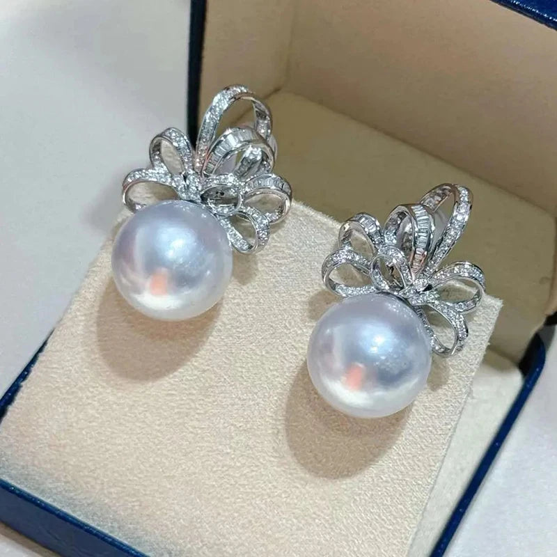 Huitan Pearl & Cubic Zirconia Drop Earrings for Women Drop Earrings Vue