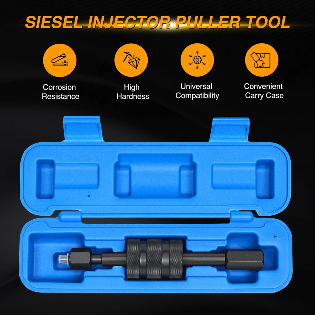 Nilight Diesel Injector Puller Tool with Slide Hammer, Common Rail Fuel Injectors Puller Removal Tool with w M8 M12 M14 Thread Adapter Heavy Duty Injector Remover for Stubborn Diesel Injectors, Blue Vue