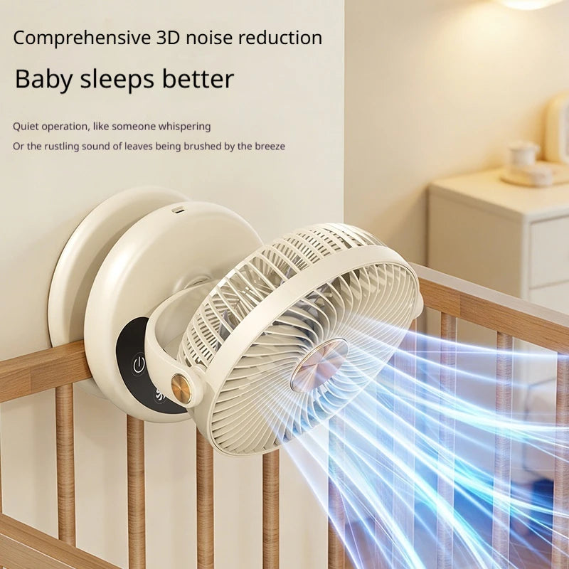 HOMEFISH Mini Oscillating Clip Fan, Portable Battery-Operated Table Fan with 4 Speed Levels, 8 inch Desk fan with Timer Vue
