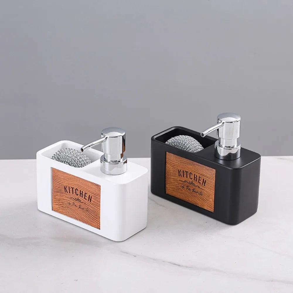 Multifunctional Pump Head Kitchen Soap Dispenser ABS Sink Organizer Sponge Holder 160ml Press Liquid Soap Dispenser Hand Washing Vue