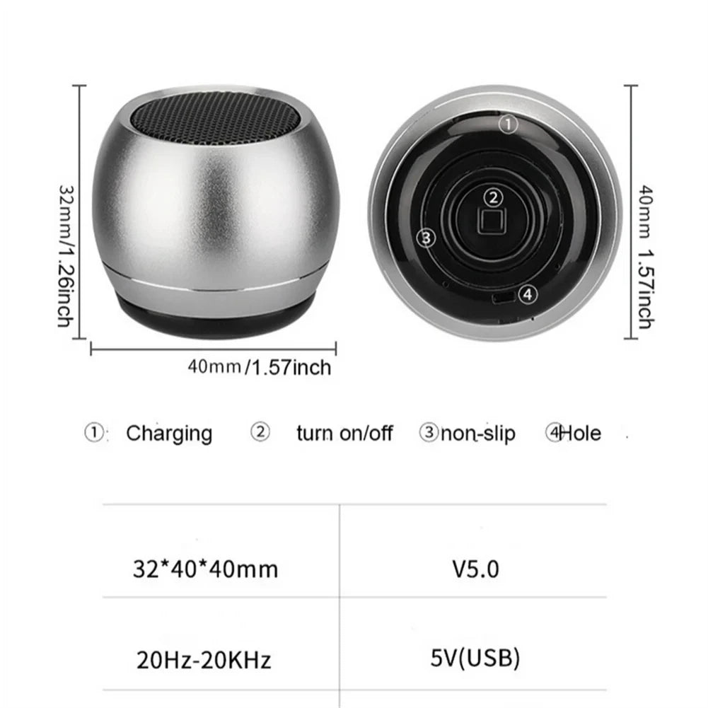 M1 Mini Bluetooth-compatible Small Speaker Portable Intelligent One Drag Two Small Steel Cannon Metal Wireless Sound Subwoofer Vue