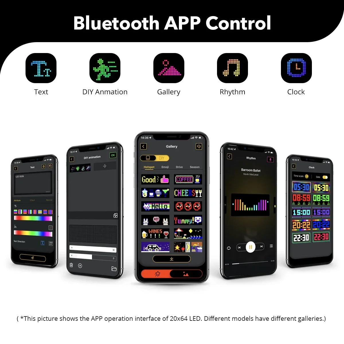 Scrolling Advertising LED Sign Panel Bluetooth App Control Logo Light Customize Text Pattern Animation Programmable Car Display Vue