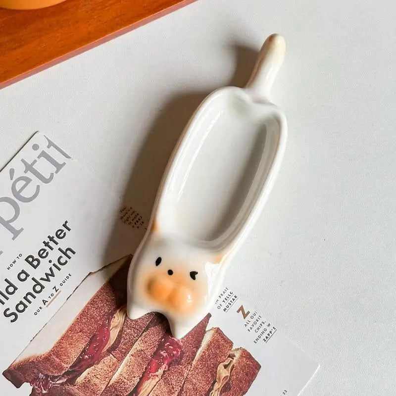 Ceramic Cat-Shaped Mini Dipping Plate Side Dish Small Bowl Home Diningware Kitchen Table Decorative Cat Bowl Vue A2