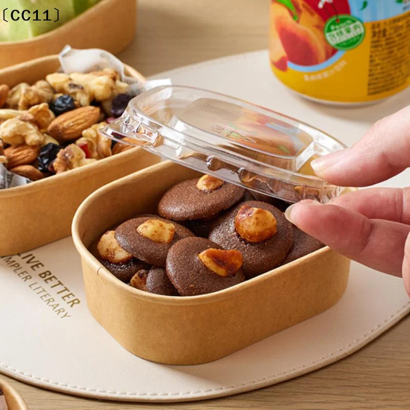 Disposable Lunch Box Kraft Paper Square Fast Food Packing Boxes Bowls Vue