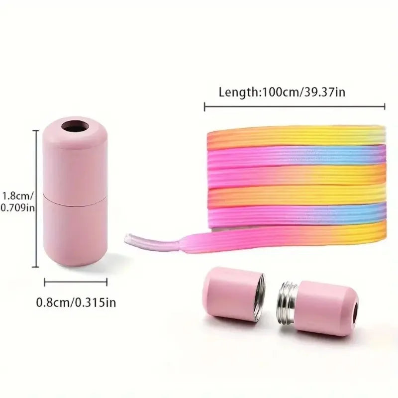 New 1Pair No Tie Shoe Laces Colorful Buckle Shoelaces Pearl Light Colorful Fashion Without Ties Elastic Laces Sneaker Kids Adult Vue