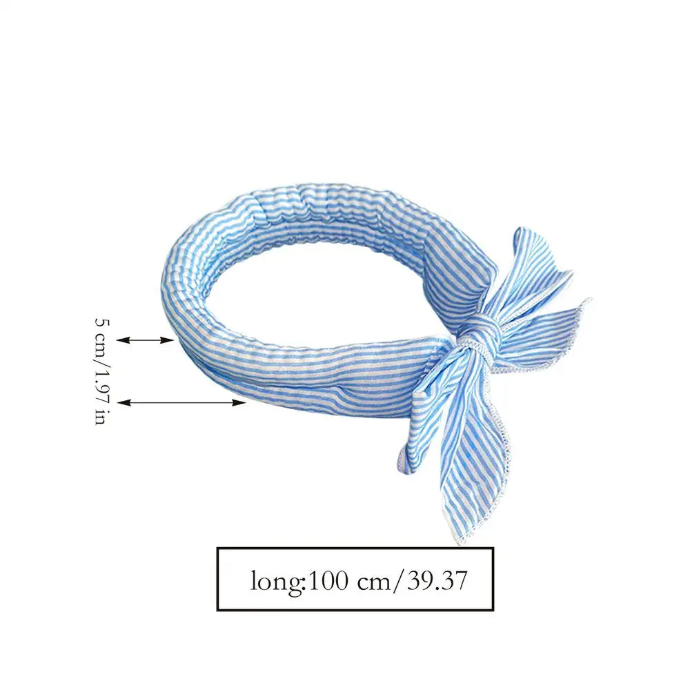 Pet Cooling Ice Scarf Cool Ice Breathable Towel Heatstroke Dogs Cats Ice Collar Cat Adjustable Collar Bibpet Supplies Vue Blue
