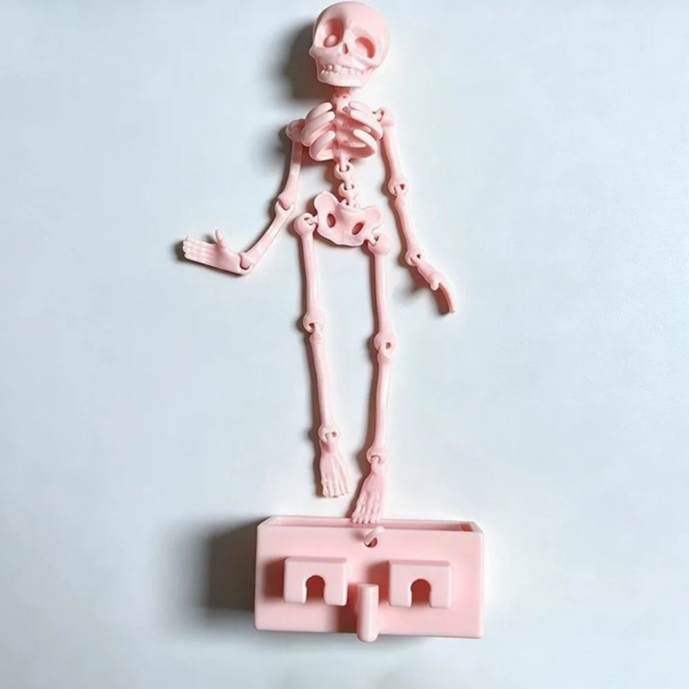 Realistic Dancing Skeleton Aquarium Bubbler with Suction Base Movable Wiggle Fish Tank Dance Skull Bubbler Fade Resistant Vue Pink