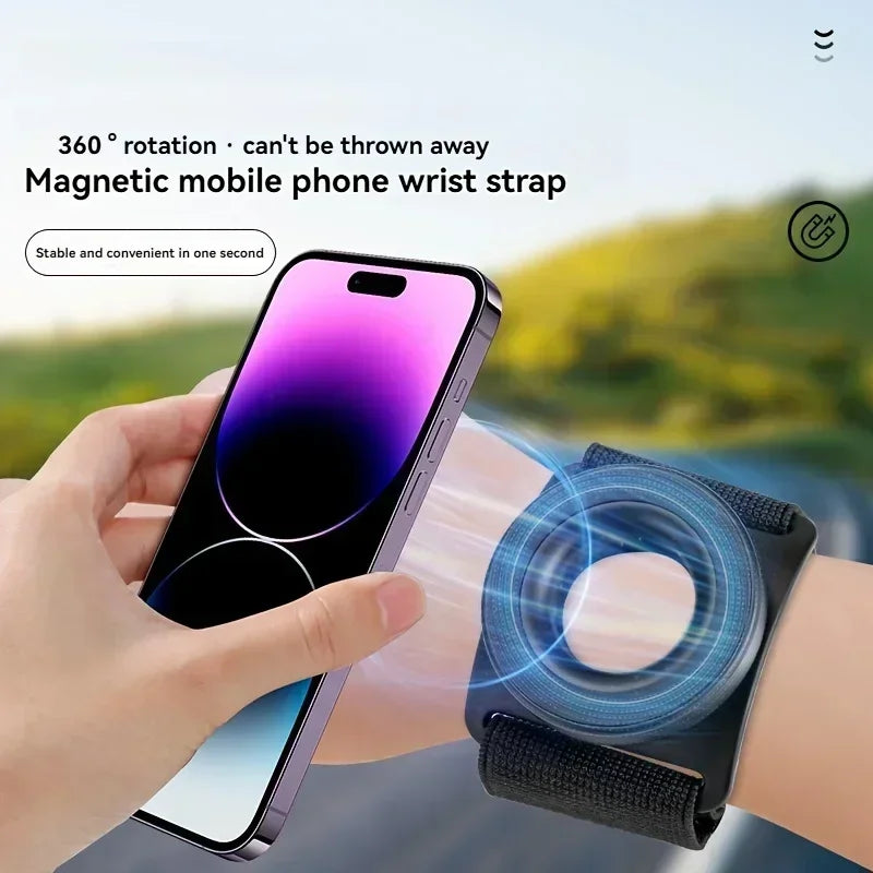 Strong Magnetic Suction Bracket Mount Mobile Phone Holder Wrist Strap Arm Dedicated For iPhone 13 14 15 16 Pro Max Samsung Vue