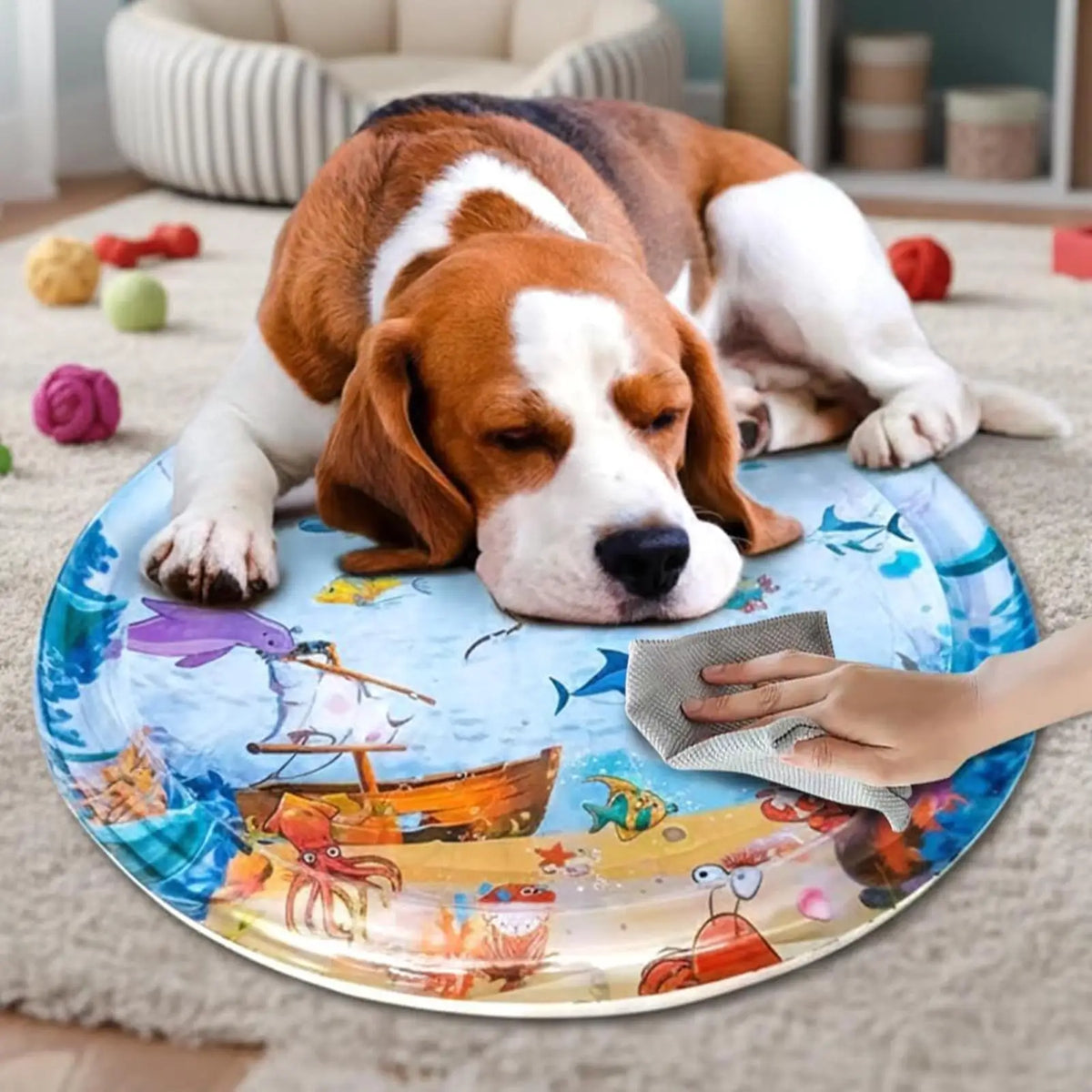 60cm Cooling Sensory Play Mat for Cat Dog, Thick Pet Water Cooling Pad, Summer Indoor Outdoor Cool Bed for Puppy Kitten Home Vue