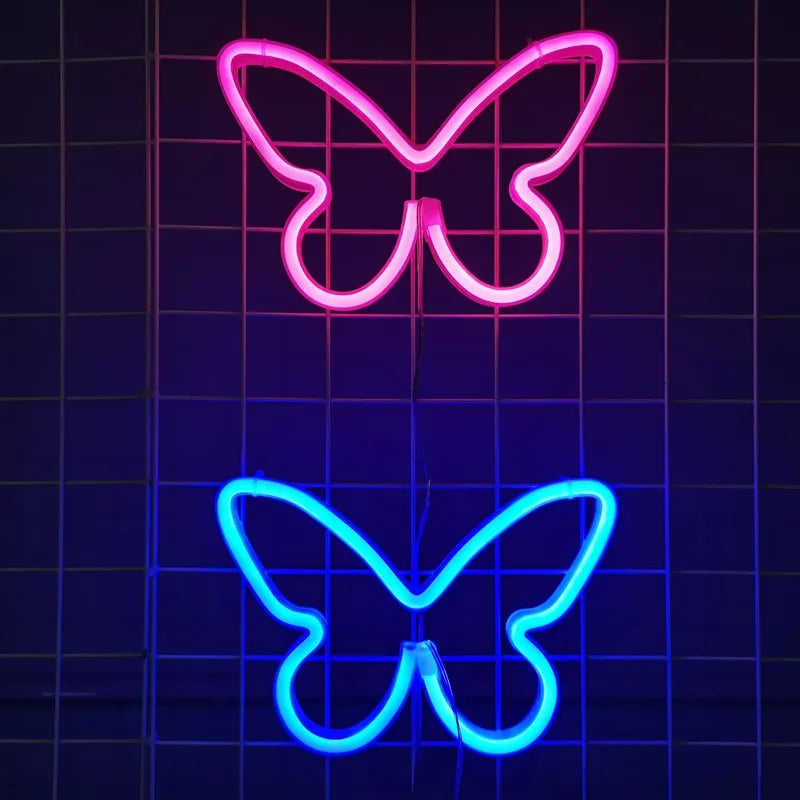 Butterfly LED Neon Light Luminous Christmas Wall Decor Neon Lamp for Home Living Room Party Festival Adult & Kid Gift Vue