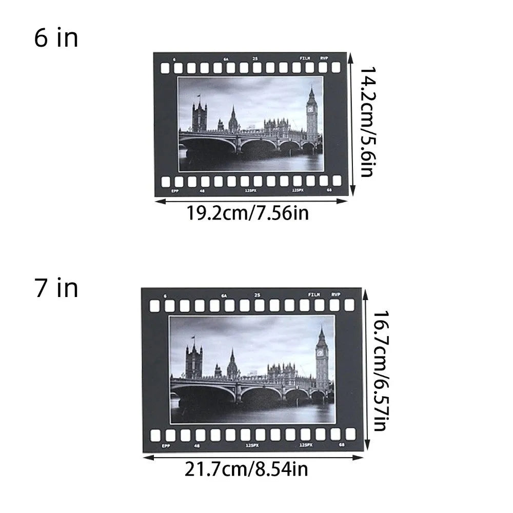 5PCS Wall Art Retro Movie Film Frame Square Handmade Photography Frame 6 in/7 in Collage Frame Photo Display Vue