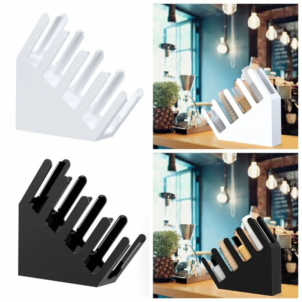 4 Layers Coffee Shop Cup Holder Bevel Multifunction Plastic Cup Holder Stand Plastic Storage Rack Space-saving Paper Cup Bracket Vue