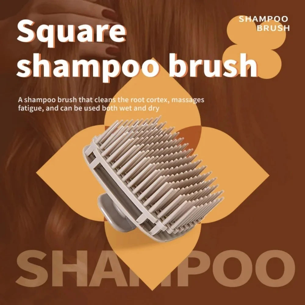 Square Soft Silicone Scalp Massager Shampoo Brush Shower Hair Washing Comb Meridian Massage Home Salon Hair Care Tool Vue