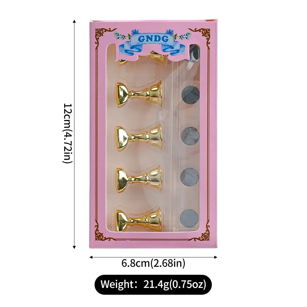 5Pcs Press 7 Color Nail Showing Stand Tool On Shelves Nail Art Display setMagnetic Nail Holder Practice Display Stand With Base Vue