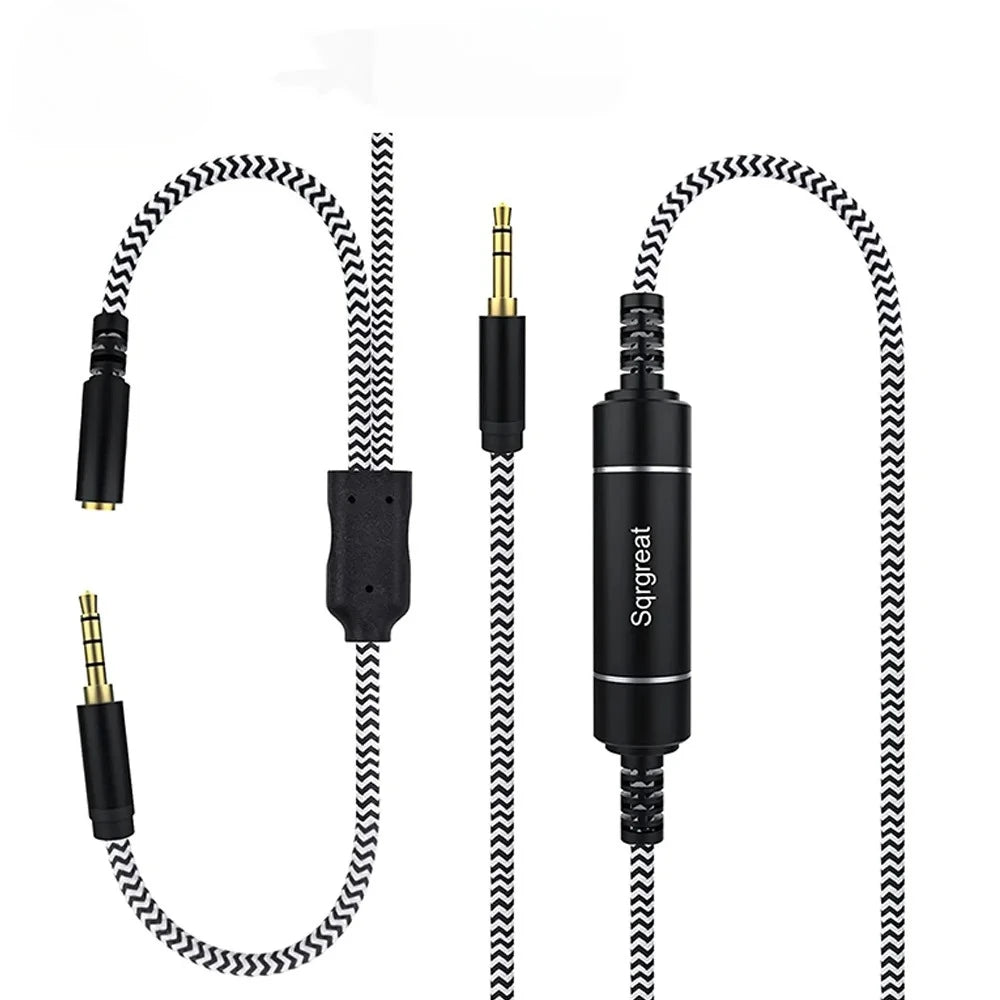 Chat Link Audio Adapter Cable With In-line Isolator For Elgato HD60 S+ HD60 Pro Capture Card Replacement Line For NS PS5 Vue black