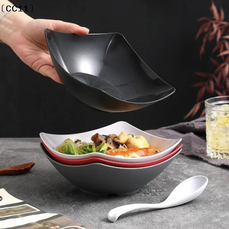 4 Pcs Plastic Salad Mixing Bowls Premium Quality Multipurpose Bowls For Fruit Vegetable Snacks Breakfast Restaurant Cafe〔CC11〕 Vue