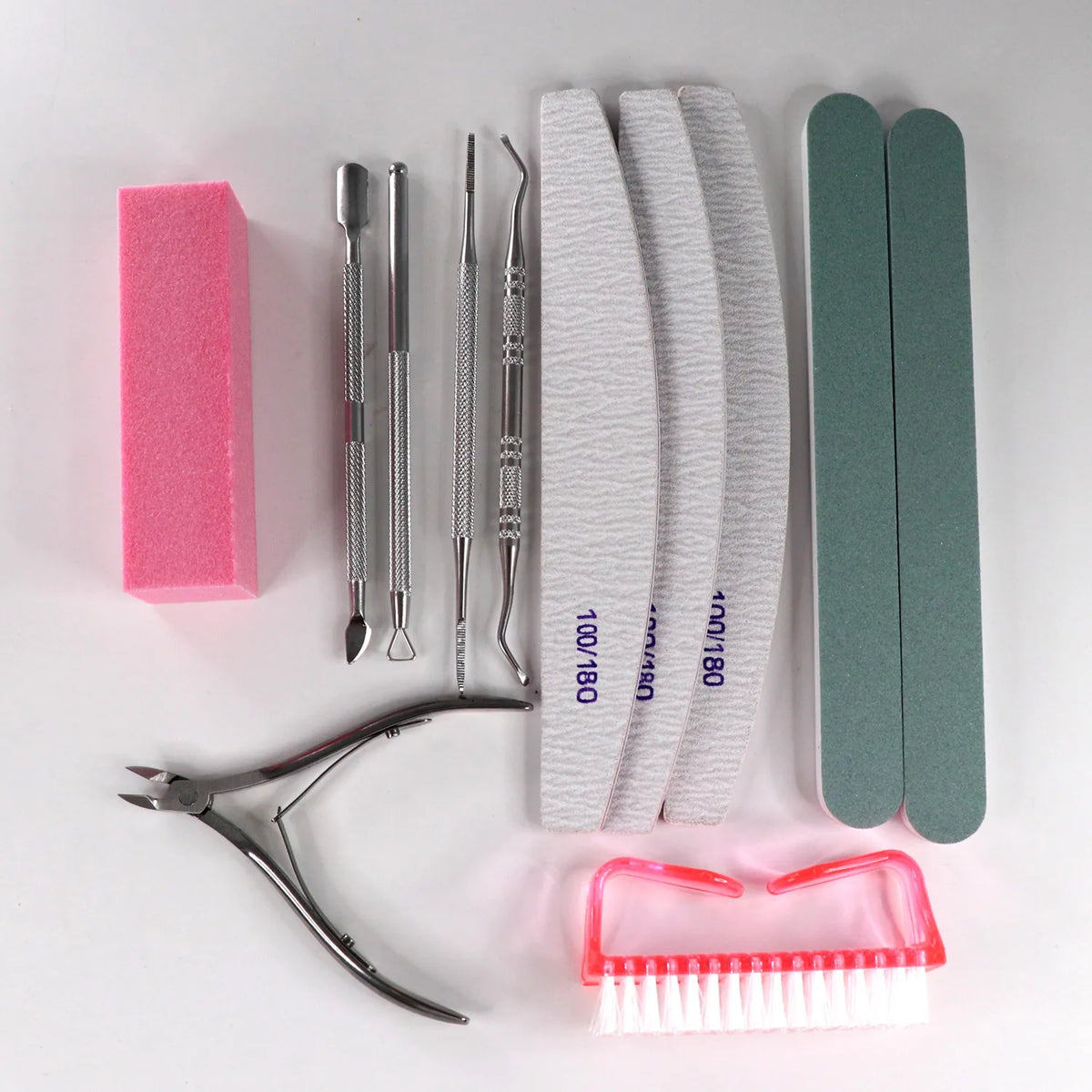 Professional Cuticle Remove Nail Art Tool Set Cuticle Nippers/Nail Buffer Block/Cuticle Pusher/ Peeler For Nai Art Vue 02