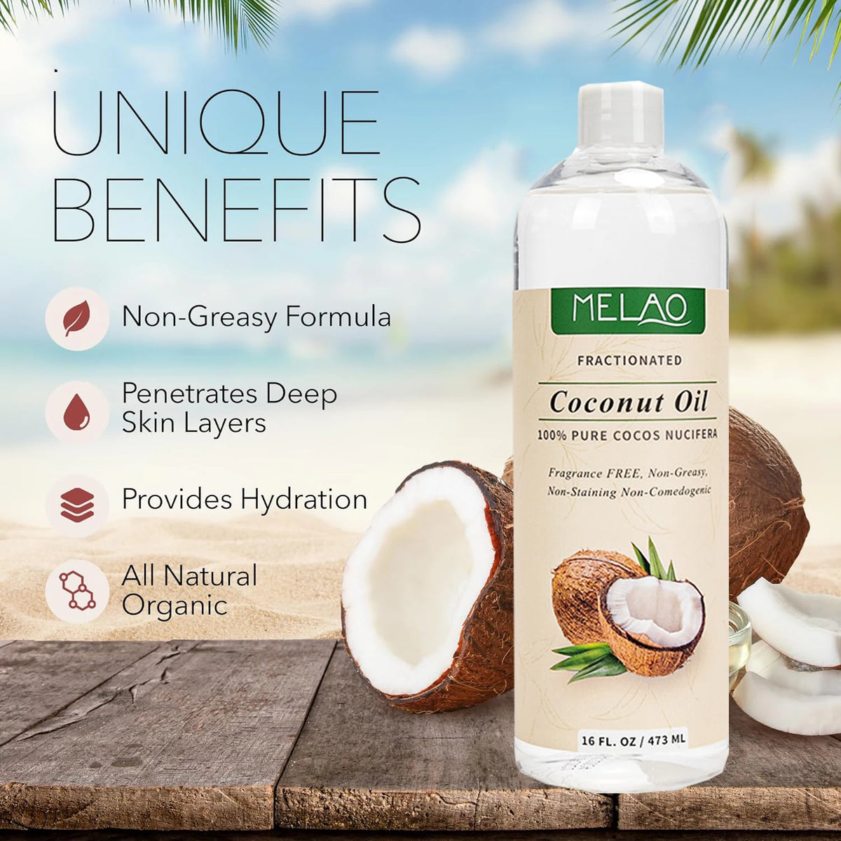 473ml Cold-Pressed Coconut Pure Essential Oil Skin Care Hair Care Soap Making DIY Making Massage Moisturize Aromatherapy Vue