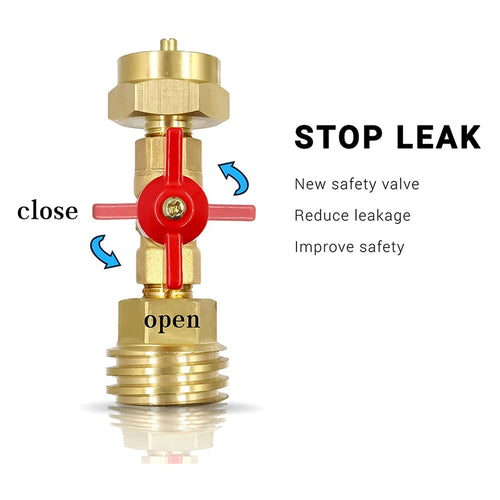 ABKW-1 Lb To 20 Lb Propane Tank Adapter With Valve, Converter Universal For 1Lb/16.4Oz Disposable Throwaway Cylinder Vue NONE
