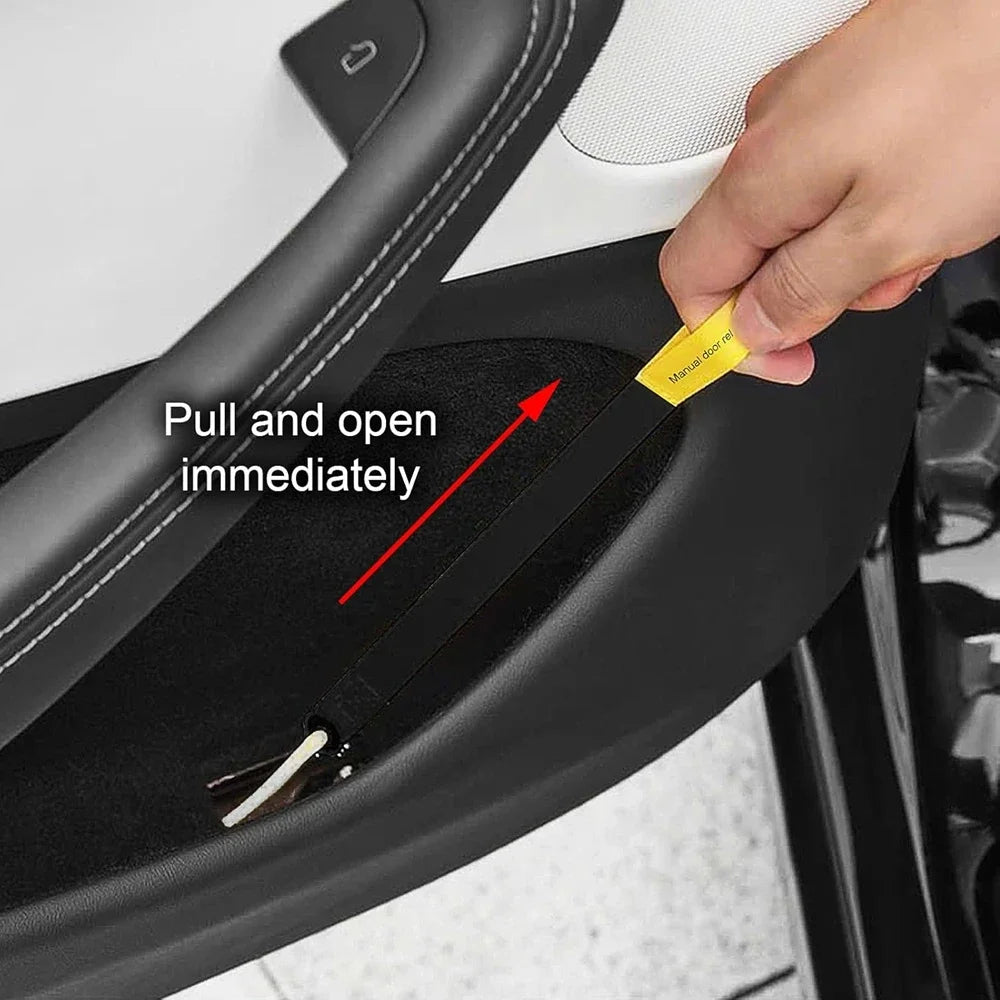 for Tesla Model 3 Y Juniper 2025 2026 Door Emergency Release Pull Cord Rear Door Emergency Switch Pull Rope Safety Accessories Vue
