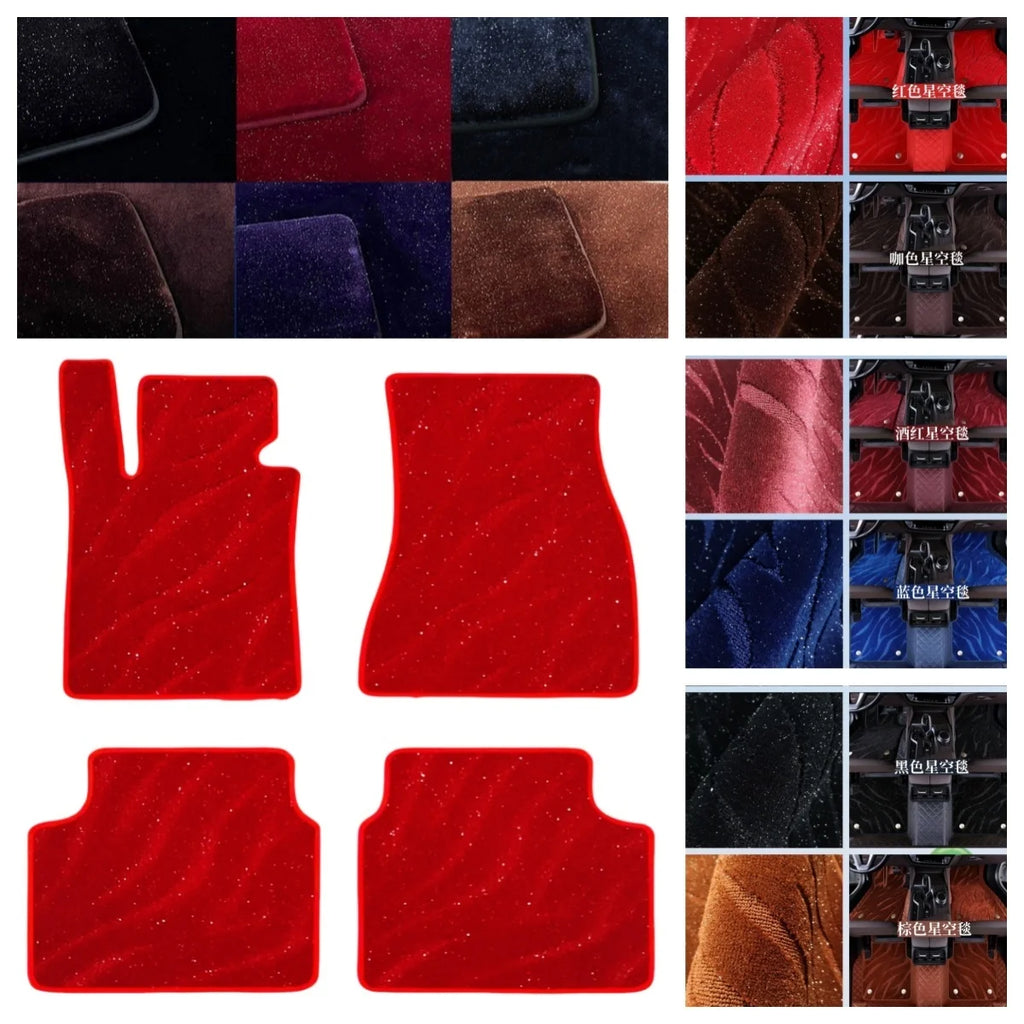 4PCS Starry Sky Blanket Custom Car Floor Mats For BMW 5 Series F10 G30 F90 520-550 2011-2024 Auto Carpets Car Blankets Vue