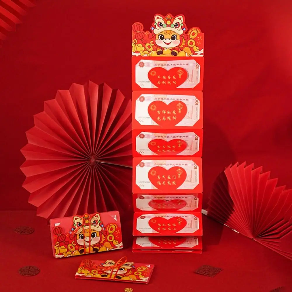 Money Bag Folding Lucky Red Envelopes Paper Chinese Style Money Envelopes Traditional Cash Envelopes Spring Festival Vue