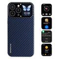 2025 Smart Phone Case with 1.83'' Window Screen Selfie Preview Custom Photo/Video Background Message Push for Apple iPhone Gift Vue blackblue for iPhone 13 PM