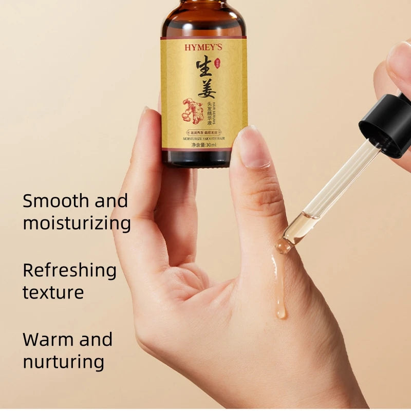 30ml Ginger Hair Care Solution, Refreshing and Non-Greasy, Easy to Absorb, Moisturizes Dry Hair, Making It Smooth, Silky, and Shiny. Vue