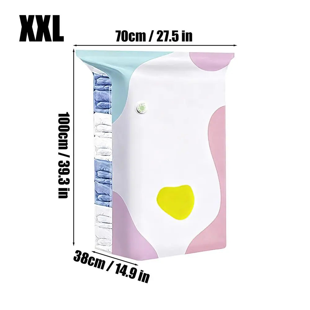 No Pump Vacuum Storage Bag Compression Organizer for Clothes Blanket Mattress Home Apartment Dormitory Closet Wardrobe Luggage Vue 2XL
