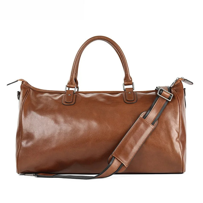 Handbag Men's Large Capacity Luggage Men's High-end Business Oblique Span Short-distance Business Travel Bag Vue brown