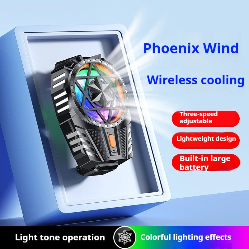 Mobile Phone Radiator with RGB Light Phone Gaming Radiator 3 Speed Adjustable Snap-On Cooling Fan for Outdoor Vlog Mobile Gaming Vue