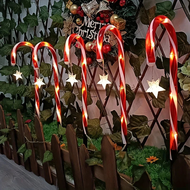LED Solar Candy Cane Lights Waterproof Outdoor Decorative Lamp for Garden Patio Terrace Wedding Yard Path Xmas Party Ornaments Vue