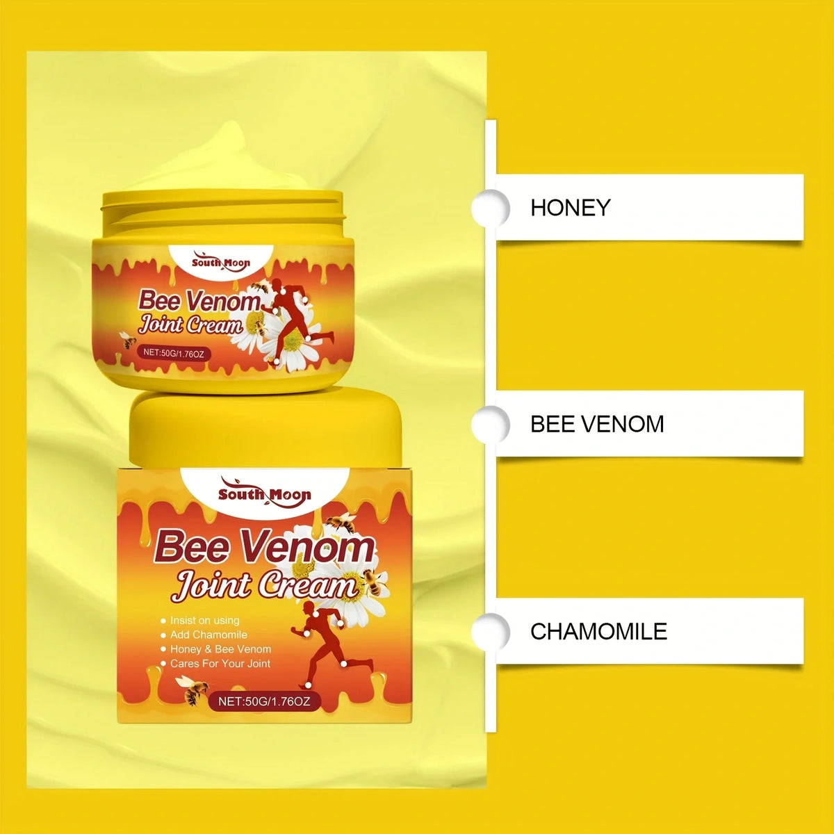 Bottled Bee Venom Joint Cream, Suitable for Body, Neck, Knees, Hands, Legs, and Waist, Suitable for Men, Women, and the Elderly. Vue