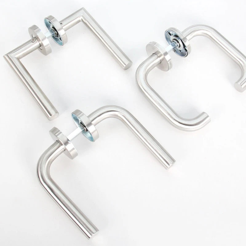 European standard 304 stainless steel handle round tube right angle split type indoror door lock handle outdoor fireproof door Vue