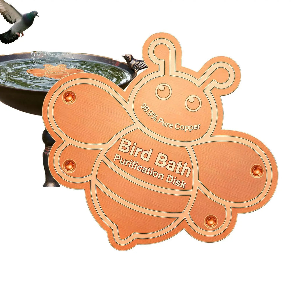 10CM Copper Bird Bath Cleaner Disc Safe All Season Universal For Garden Patio Yard Balcony Lawn Natural B acteria Inhibitor Vue