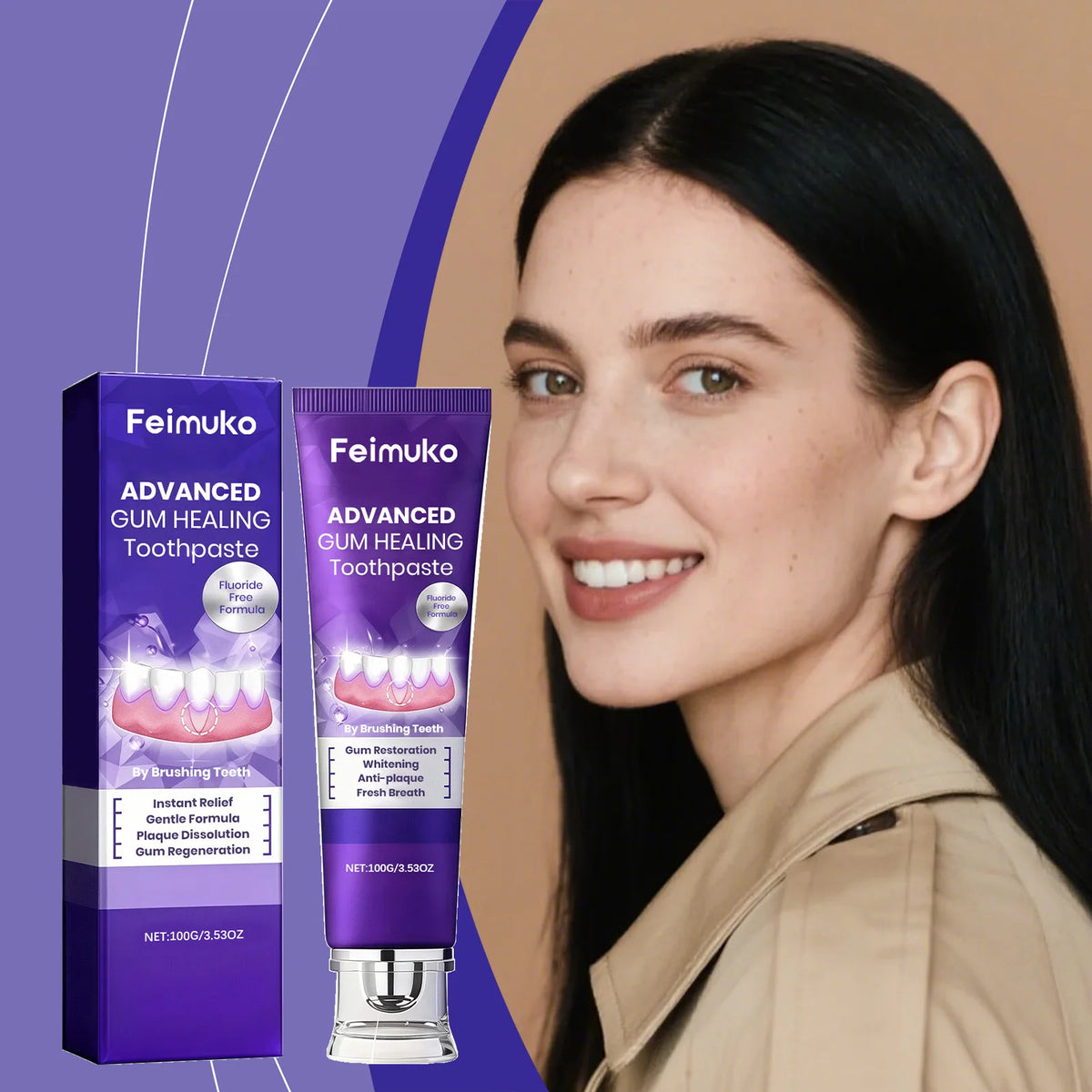 Gentle Teeth Care Toothpaste Daily Cleaning Stain Removal Brightening Long-Lasting Fresh Breath Anti-Cavity Protection Vue
