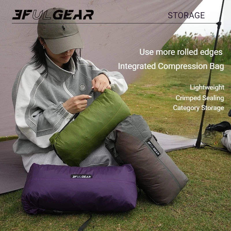 3F UL GEAR Compression Stuff Sack 9L/13L – 20D Nylon Compression Stuff Sack Vue