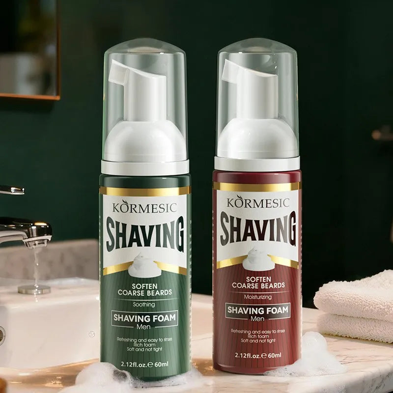 60Ml/Bottle Shaving Foam, Fragrant, Cleansing, Gentle and Dense, Softens Beard Hair, Cleanses the Skin, Has a Refreshing Texture, Is Non-Sticky, Easy to Rinse, and Leaves No Residue Vue