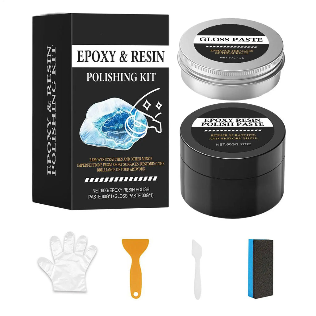 Epoxy Resin Polishing Kit - Creamy Scratch Removal Compound to Restore Shine - Easy Buffing for Resin Art, Table Decor Vue