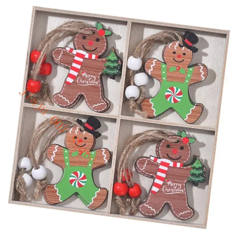 12-Piece Wooden Christmas Ornaments – Kid-Safe Holiday Decor Set Christmas Tree Ornaments Vue