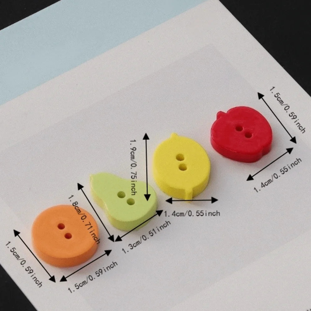 40pcs Mini Peach Colored Fruits Buttons 2 Holes Creative Mango Buttons Resin Cute Orange Buttons Clothes Accessories Vue