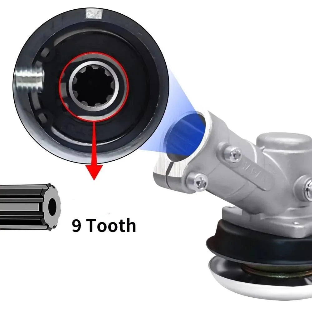 Strong Compatibility Brush Cutter Trimmer Replacement Square Tooth High-strength 9 Teeth Trimmer Gear Head Corrosion-resistant Vue