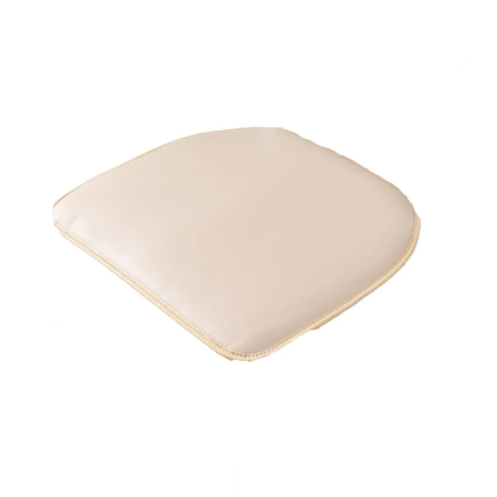 Waterproof D-Shape PU Leather Seat Cushion Dirt-resistant Thickened Table Chair Mat Non-slip Solid Color Dining Chair Cushion Vue Beige