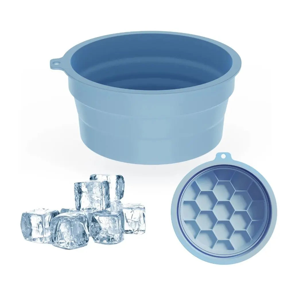 Foldable Face Ice Bath Bowl Silicone Built-in Tray Portable Basin