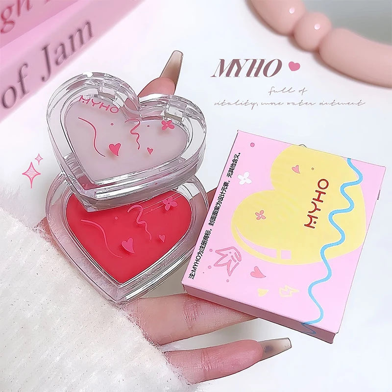 Love Heart Water Light Shimmer Cream Multiuse Natural Rose Pink Blush Clear Transparent Face Brighten Contour Body Highlighter Vue
