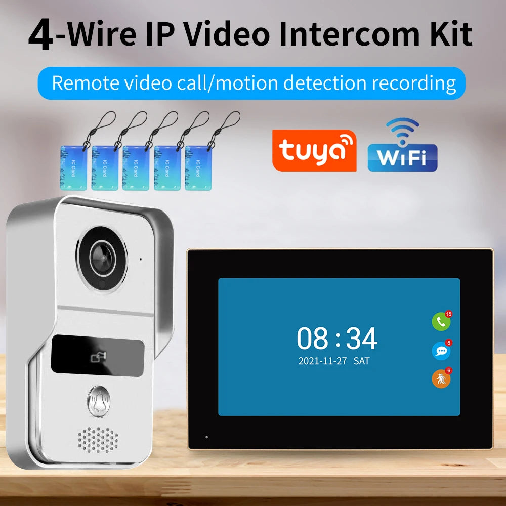 Tuya App Wifi Video Intercom Kits Visual Doorbell System 1080P Entry Doorphone Door Camera for Home Villa Apartment Vue