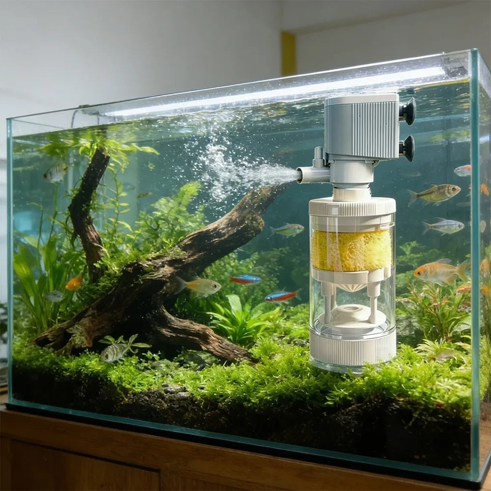 High-Efficiency Fish Tank Filter Energy-Saving Water Circulation Aquarium Filter Pump Suction Cup Silent Vue
