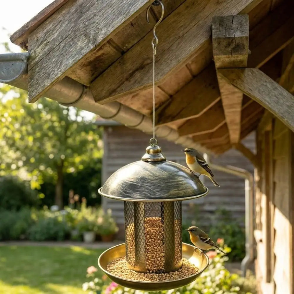 Large Capacity Dome Top Bird Feeder Rust Resistant Weatherproof Bird Food Dispenser Removable Squirrel Proof Hummingbird Feeder Vue