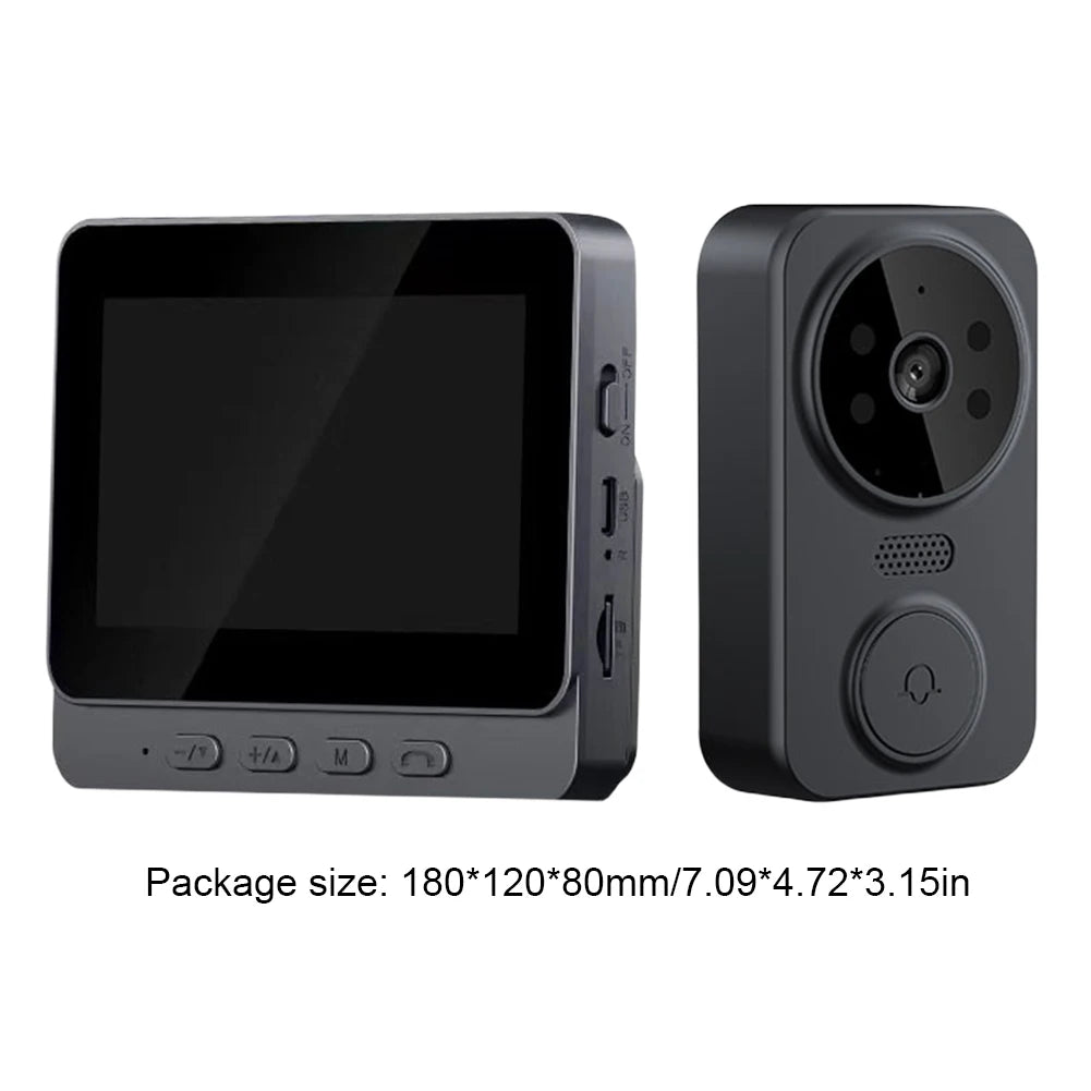 APWIKOGER WiFi Digital Door Viewer 4.3" IPS & Two-Way Intercom Video Doorbell Camera Vue